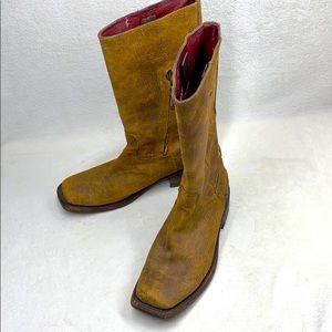 Ariat Rough Leather Square Toe Cowboy Boots Sz 9